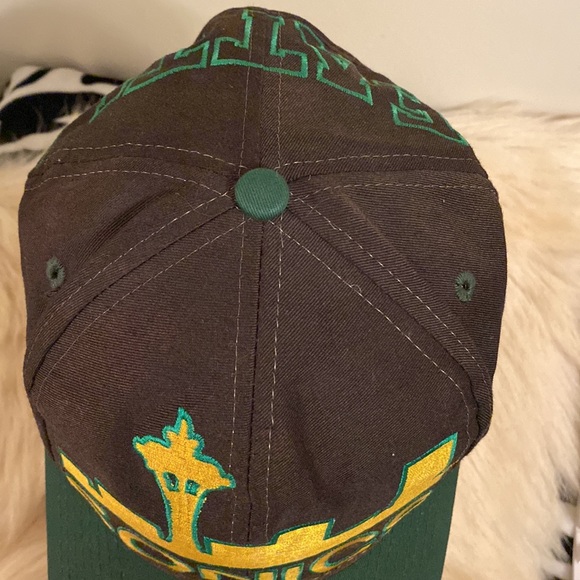 Seattle SuperSonics Vintage 90s Big Logo Athletic Hat Snapback Cap Sonics - Picture 16 of 17